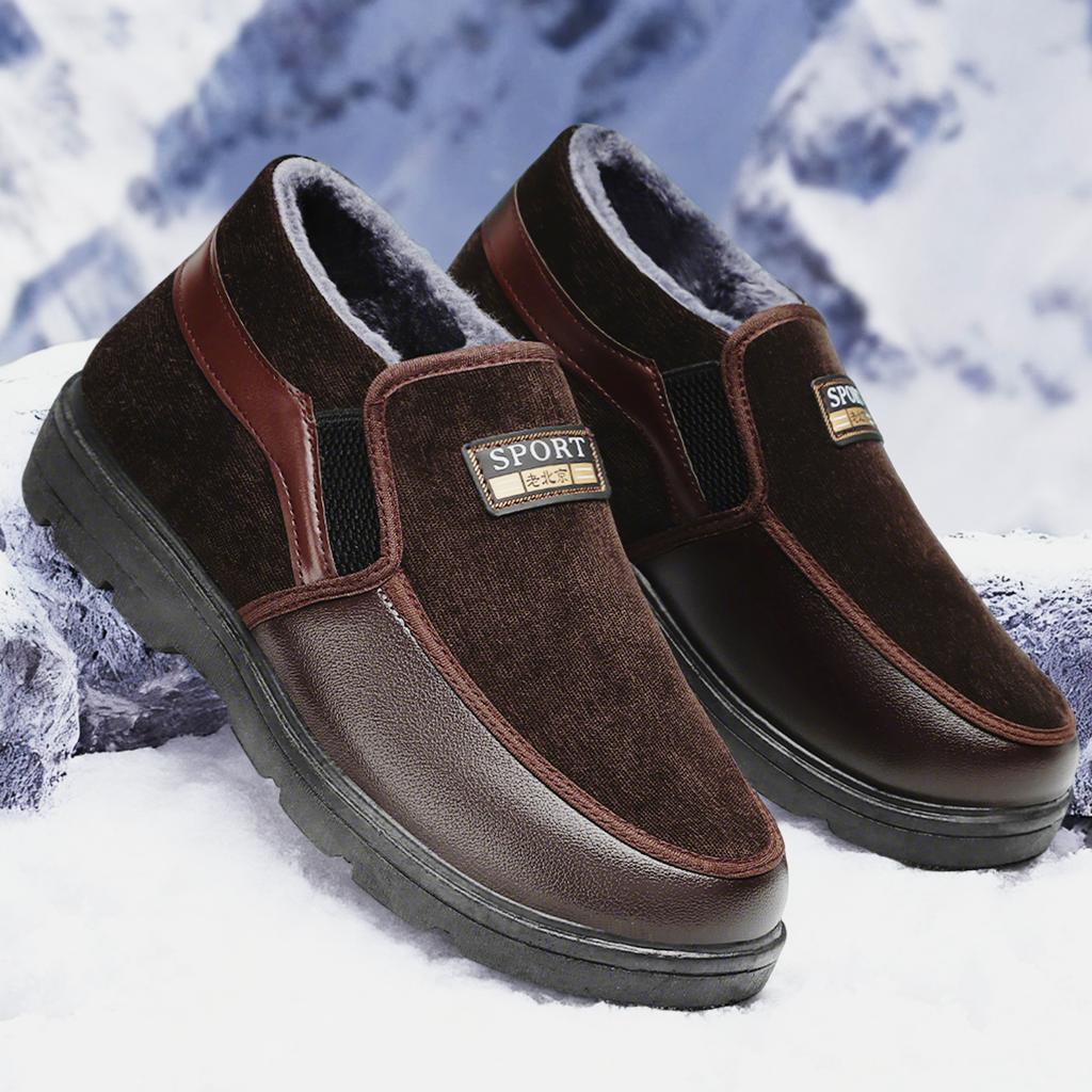 Cotton Shoes Men's New Winter Boots TEMU Piled Thickened Elderly Shoes Cold-proof and Warm Men's Boots Thick-soled Comfortable Cotton Boots