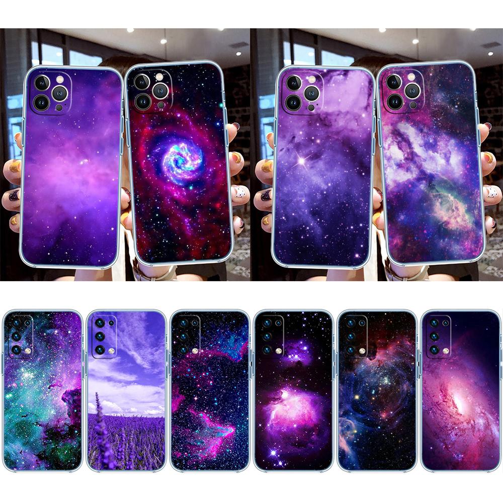 UP43 Purple Space Star Transparent Phone Case for Samsung Galaxy A04 A04S A14 A23 A34 A54 M23 M33 M52 M53