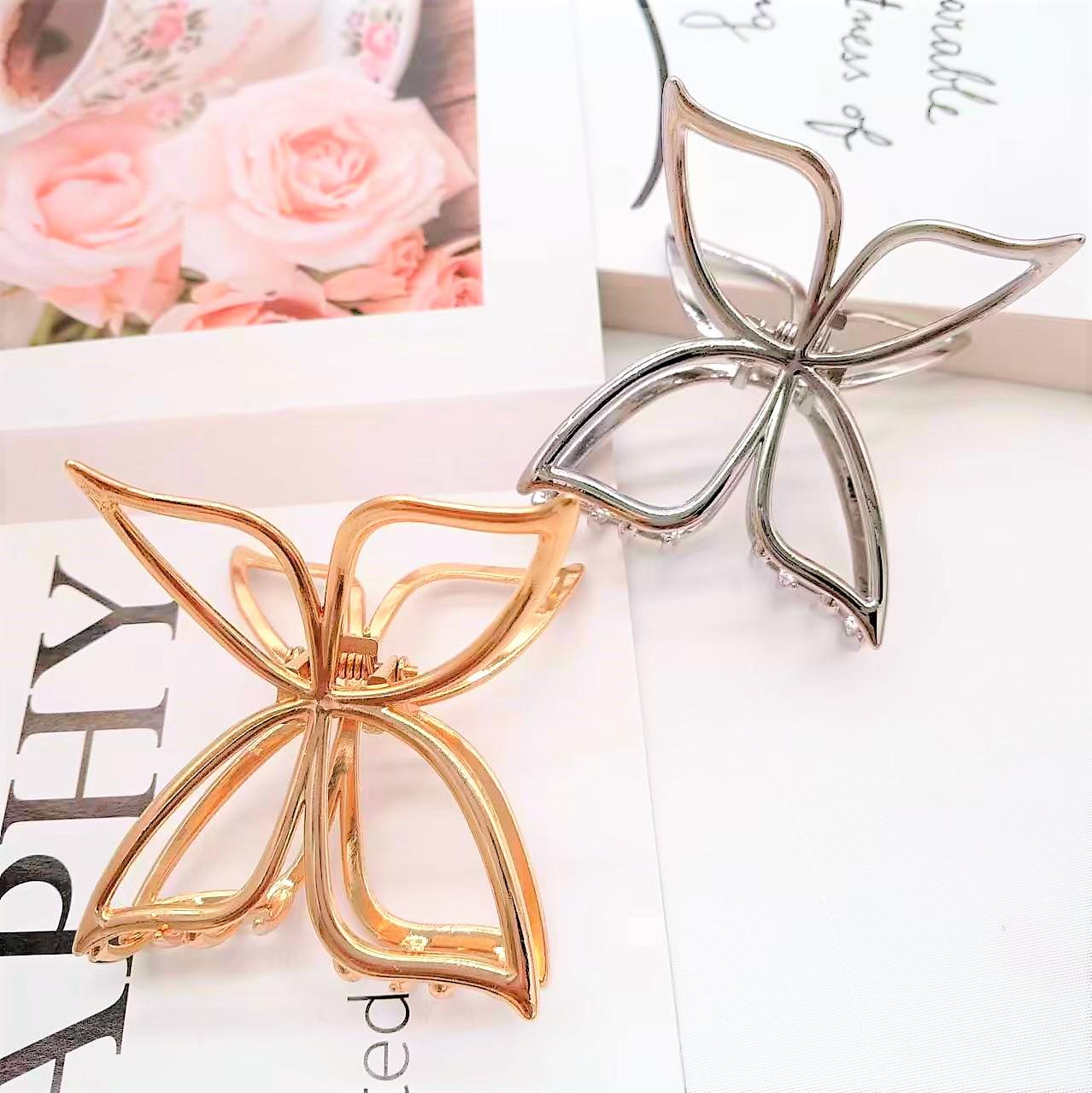 

Elegant Bow Claw Clip: Large, High-End Shark Hair Clip for Stylish Updos золотой