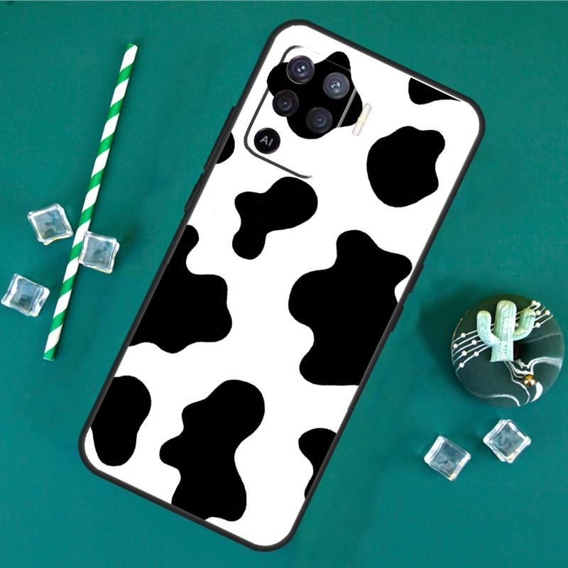 Spotted Cow Skin Print Case For Oppo A40 A60 A80 A16 A76 A96 A18 A38 A58 A78 A98 A91 A15 A17 A74 A94 A54 A57S Cover
