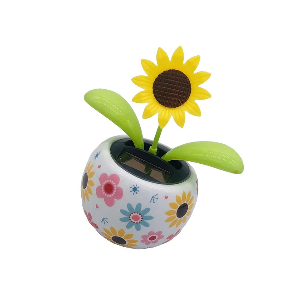 

Цветочный горшок на солнечной батарее, танцующая голова, гаджеты, украшения для стайлинга интерьера автомобиля, подсолнух, детский декор для транспортного средства, подарки sunflower