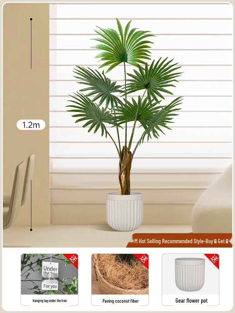 Large Luxury Faux Livistona Flower: Indoor Green Plant Floor Decoration