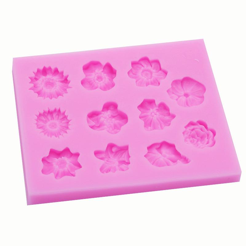 3D Sunflower Rose Flowers Shape Silicone Mold Cake Diy Decoration Chocolate Fondant Mould