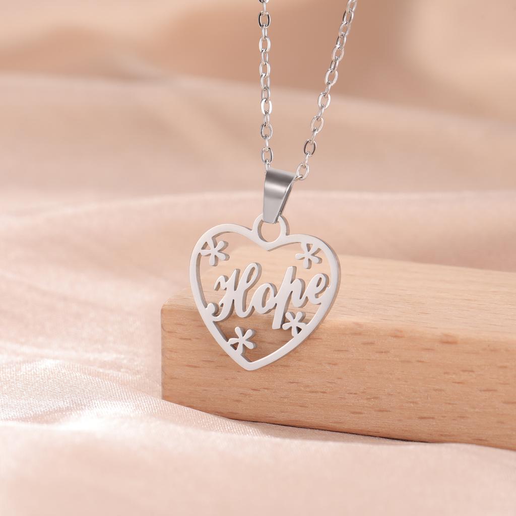 NANA MOM HOPE LOVE DREAM Pendant Stainless Steel Necklace Men and Women Fashion Valentine's Day Gift Jewelry Gift