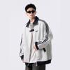 American Three-Stripes Unisex Heavyweight Baseball Jacket - Trendy Autumn/Winter Striped Patchwork Outerwear for Teens
