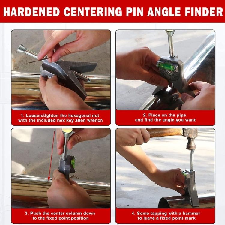 Portable Pipe Center Finder Welder Fitter Plumbing Marker Bubble Leveler Tool