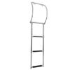 3 Step Pontoon Boat Ladder Stainless Steel Heavy Duty Foldable Telescoping Inboard Swim Deck Ladder with Arched Handle