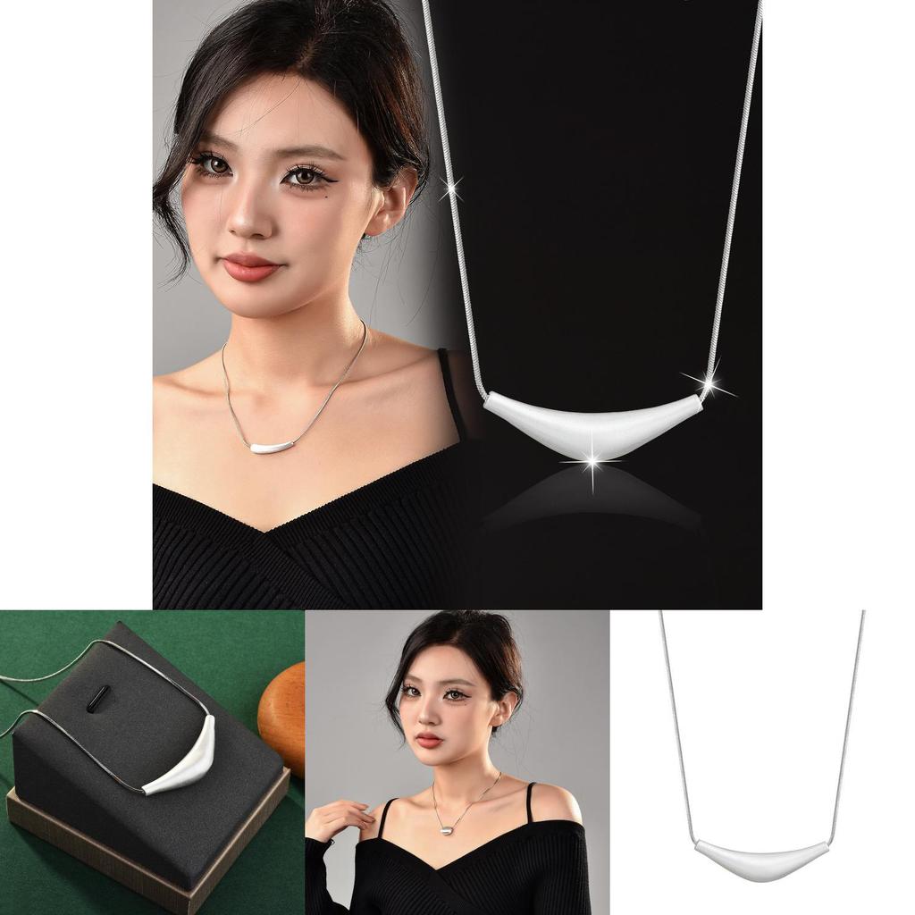 Stylish Ins Inspired Geometric Necklace For Women With Unique Shapes And Polished Titanium