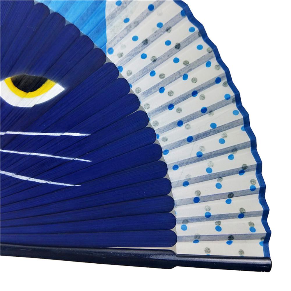 Best-Selling Spray-Painted Cat Fan with Cartoon Totoro Design - Creative Japanese Craft Fan