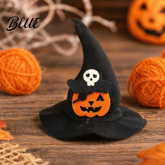 Pet Holiday Outfit Accessory Halloween Cat Witch Hat Fun Hat with Adjustable Elastic Strap Cartoon Ghost Pumpkin Bat Skull for Cats Small