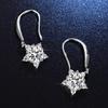Korean Style Moissanite Snowflake Stud Earrings for Women