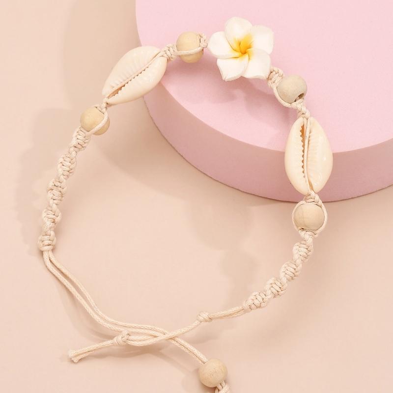 Fashion Shell Anklet Bracelets Beaded Foot Chain Boho Sea Beach Flower Foot Ankle Bracelet for Women and Teen Girls