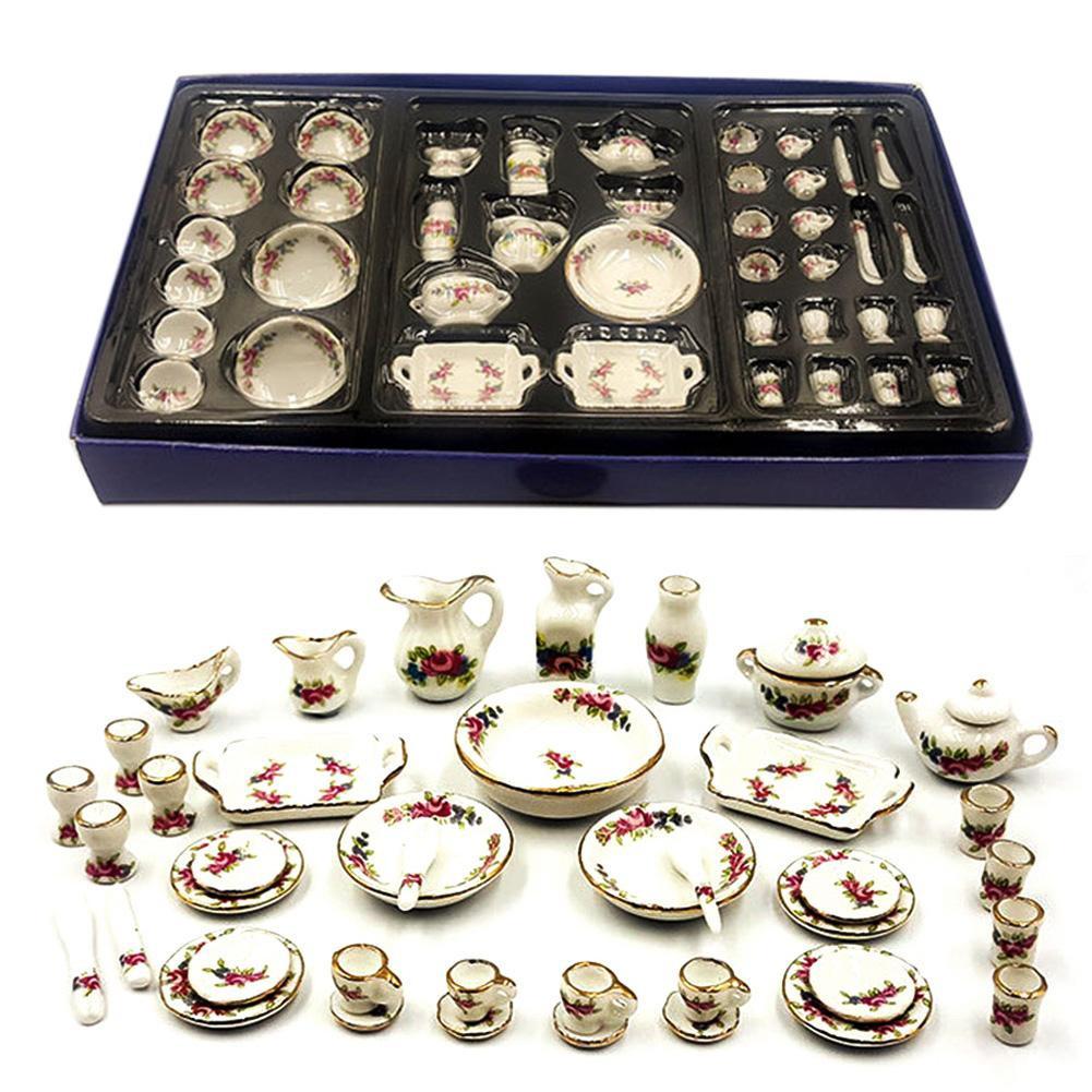 

Набор 40 шт Мини Чайник Блюдце Чашки Аксессуары Мини Керамическая Посуда Микро Аквариум Ландшафтное Украшение 40pcs a set