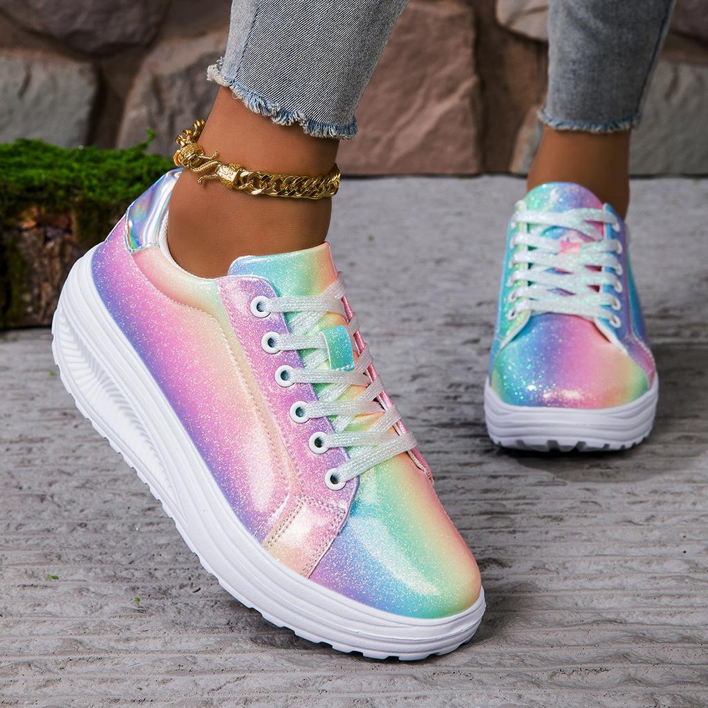 Sneakers Women Platform Flat Shoes Woman Casual Trainers Ladies Chunky Women Shoes Thick Bottom Wedges Walking Shoes