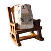 Small Hand-Carved Wooden Animal Figurine Cute Rocking Chair Cat/Dog/Fox Statue for Desk Home Office Decor
