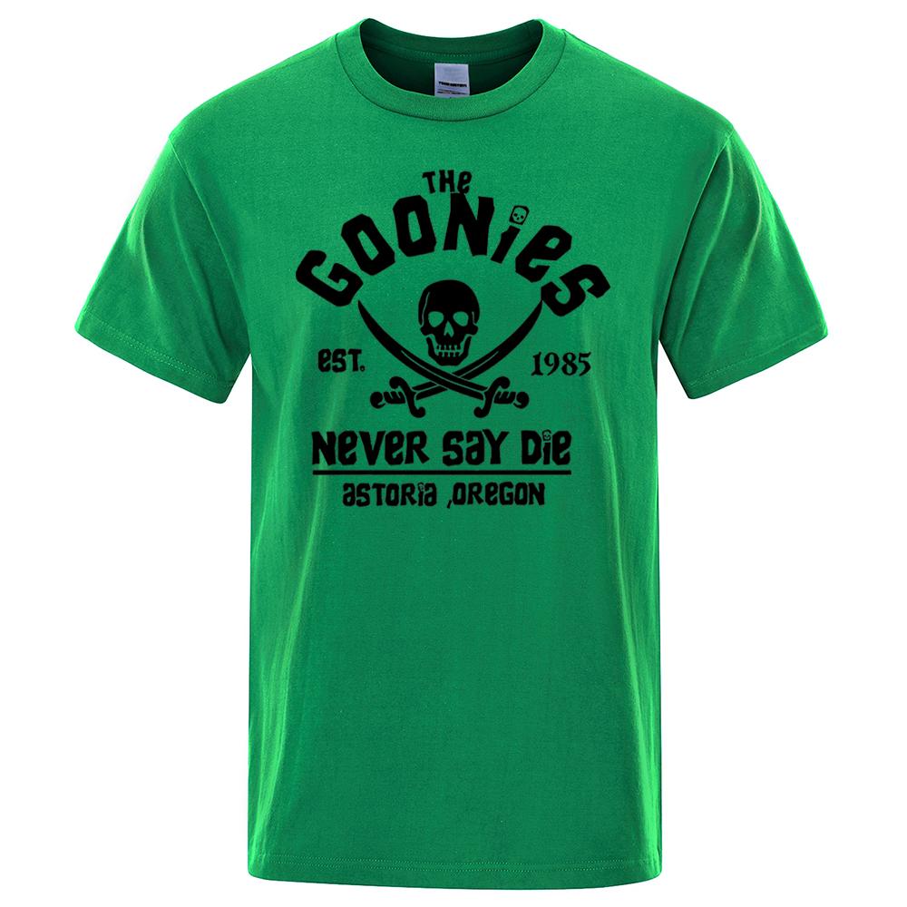 Summer T Shirts Men Oregon Pirate Flag Never Say Die Astoria Casual Shirt Cotton Breathable Short Sleeve Tops