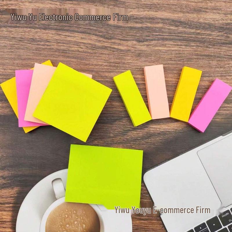 Fluorescent Colored Sticky Notes 3x3 Inch Student Memo Strips, N-Times Stick, Hot Selling Notepad