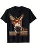 Camiseta Divertida de Burro con Gafas - Camiseta Casual de Algodón Suave con Cuello Redondo con Lindo