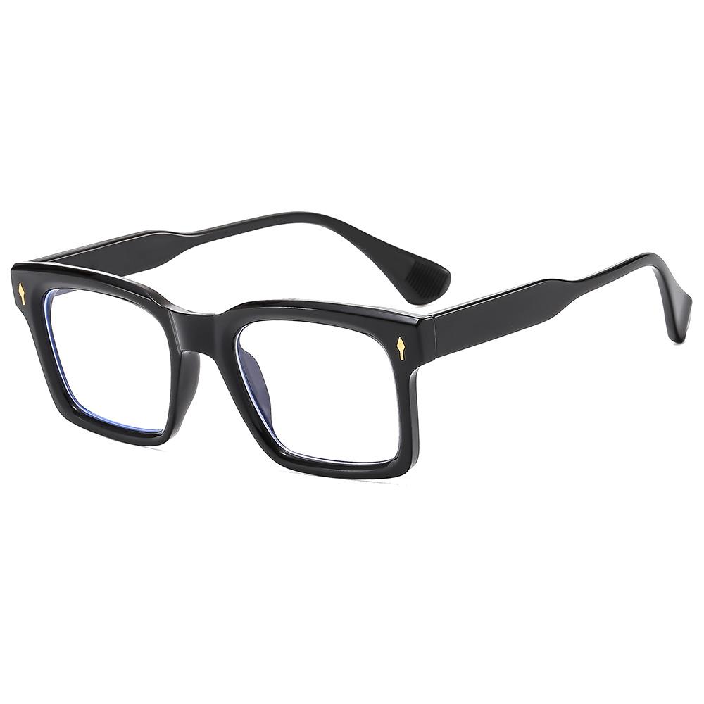 Unisex Fashion Square Anti-Blue Light Glasses - Fit for Myopia, Versatile Frame with Clear Lenses