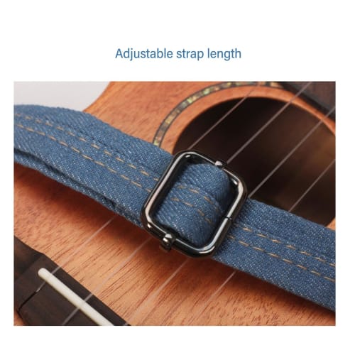 Denim Leather Ukulele Strap with Adjustable Shoulder Pad for All Ukuleles, Mandolins, and Banjos