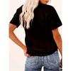 European Sizes A Black Short-Sleeve T-Shirt Made of Featuring a Skeleton Graphic And a Humorous Rock-Paper-Scissors Throat Punch Design