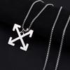 Cross Arrow Single Pendant Necklace Men's Hip Hop Titanium Steel Necklace Punk