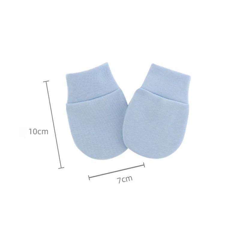 4PCS Baby Beanie Hat And Mittens Set Cotton Infant Newborn Anti Scratch Gloves Soft Warm Breathable Cap For 0-12 Months Everyday Wear Boys Girls
