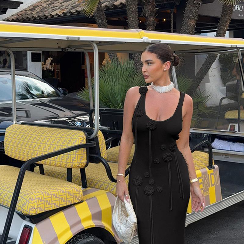 Knitted Beach Skirt Slim Backless Holiday Clothing