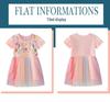 European & American Style Spring/Summer Princess Dresses for Toddlers & Preschoolers: Short-Sleeved Knitted Mesh Girls' Dresses