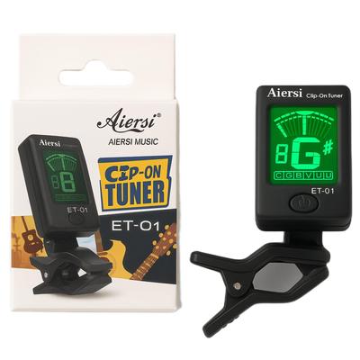 Aiersi Digital Chromatic Tuner for and Automatic Black ET-01 Clip-on Guitar, Ukulele, Violin, Bass, Guitar, Tuning,
