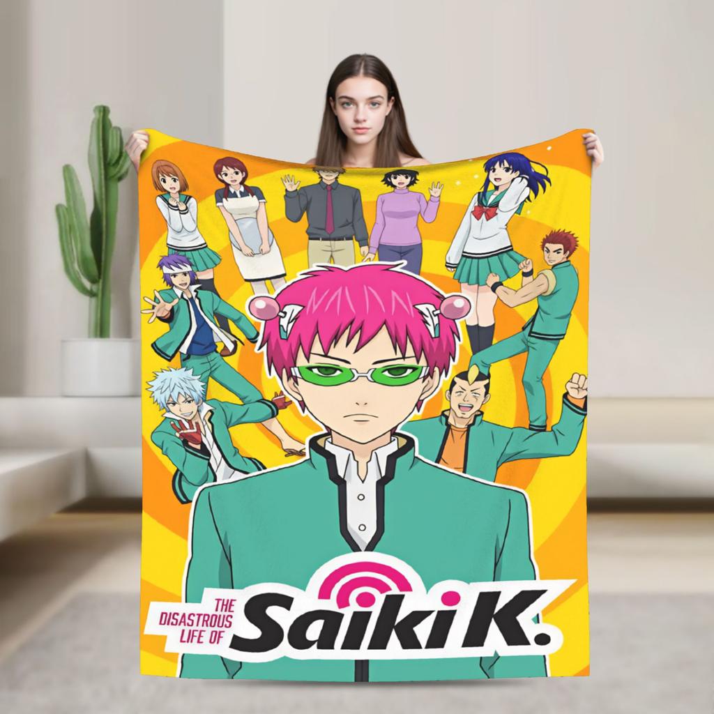 The Disastrous Life of Saiki K Super Soft Blanket Travel Plush Throw Blanket Fashion Home Decor Flannel Bedspread Sofa Bed Cover