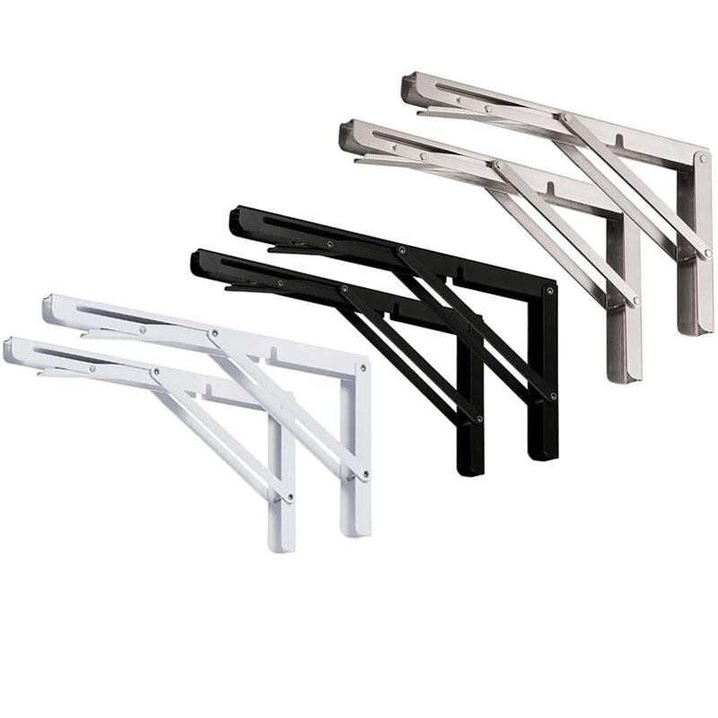 Folding Shelf Brackets 24 Inch Heavy Duty Triangle Bracket Adjustable Wall Mounted Space Saving DIY Bracket for Table Work Bench