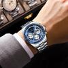 POEDAGAR Luxus Sportuhr für Herren Wasserdicht Leuchtend Datum Chronograph Herren Armbanduhr Edelstahl Herren Quarzuhren+Box