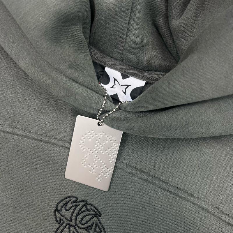 Mertra Patchwork Doppelhut Fleecegefütterter Hoodie & Lässige Hose Set für Damen und Herren - Herbst High Street Stil