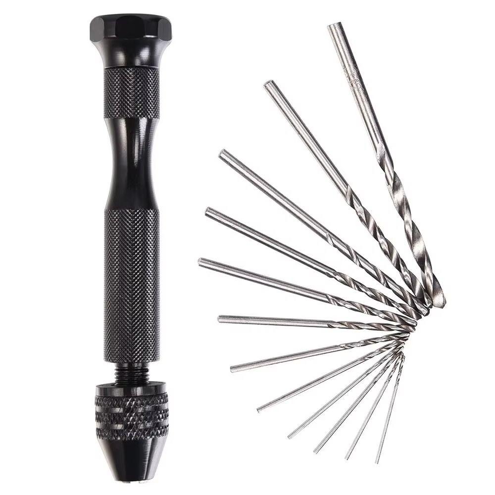 Tools Set Mini Micro Aluminum Hand Drill Mini Hand Pin Vise  Jewelry Tool Micro Twist Bit