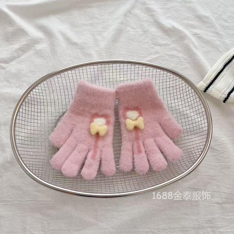 - Years Old Children's Gloves Autumn and Winter Warm Love Lollipop Finger Gloves Girls Fleece Thicker
