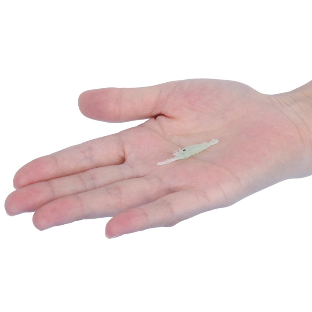 100PCS Luminous Grass Shrimp Lure Soft Grass Shrimp Bait Shrimp Fishing Bait Freshwater Fishing