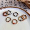 Vintage wood beaded beaded ring for women design stylish personalized ring accessories