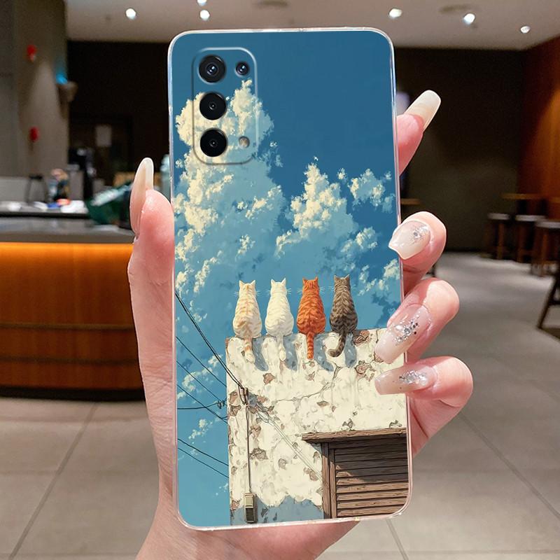 Casing For OPPO A74 5G CPH2197 Phone Case Luxury Dragon Cute Cool Boys Girls Pattern Soft silicone Back Cover Transparent Shell