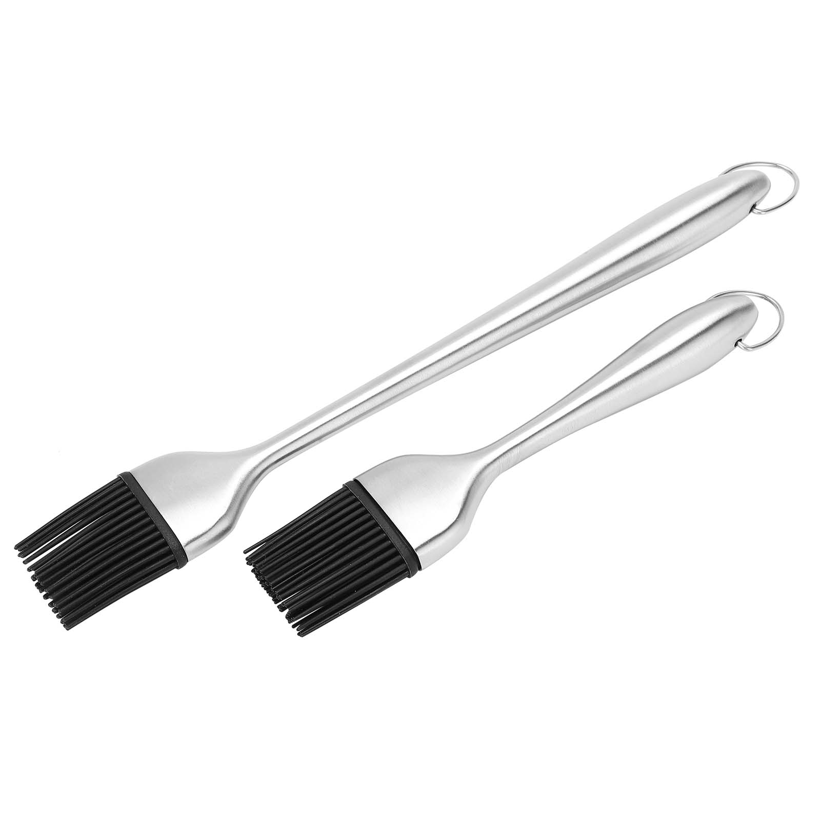 

2 шт. Масляная кисть Силиконовый ворс Ручка из нержавеющей стали Серебристый Кухонные принадлежности для выпечки
