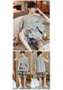 Men's Short-Sleeve Cartoon Pajama Set with Shorts