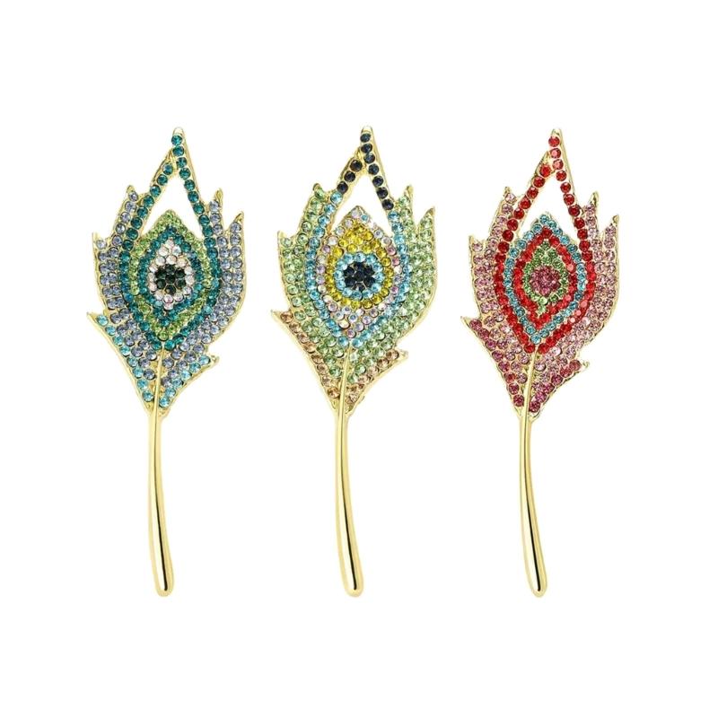 

Elegant Peacocks Feathers Brooch Alloy Jewelry Secure Clasp for Women Daily Wear Special Occasions 1