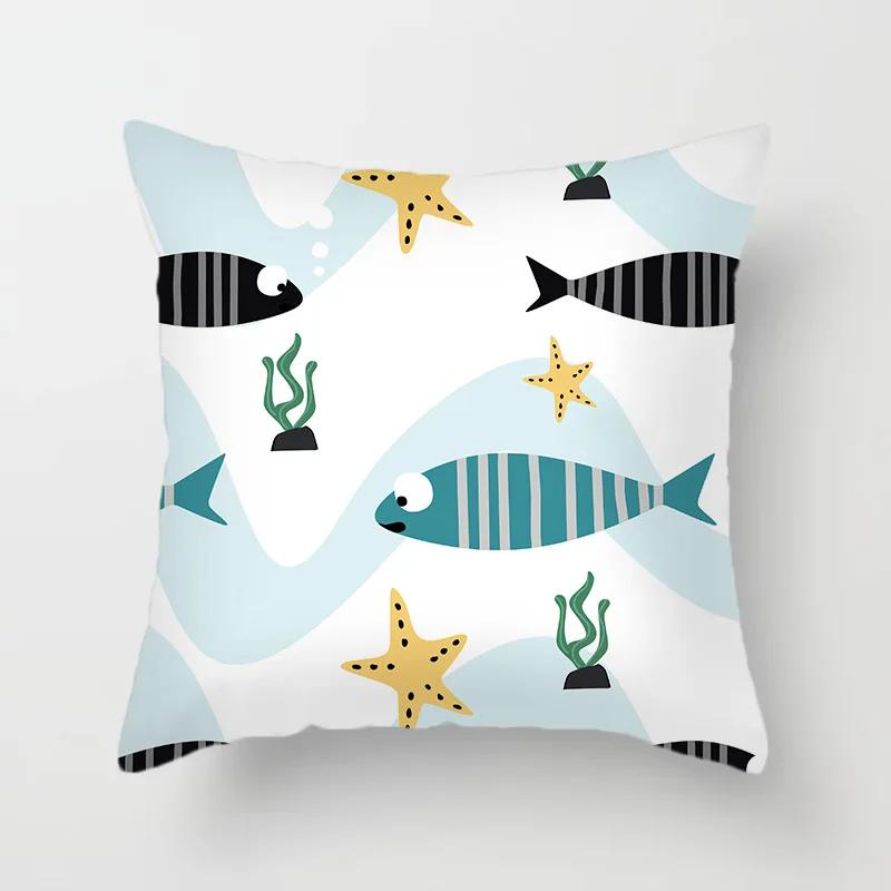 Niedlicher Cartoon Dinosaurier Alpaka Fuchs Print Muster Kissenbezug Heim Wohnzimmer Sofa Dekokissen