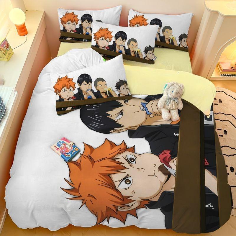 Haikyuu Duvet Cover Volleyball Youth 3D Bokuto Manga Collage Printing Bedding Set Comforter Bed Youth Home Decor Girls Boys Gift