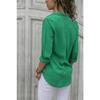 Women's Spring Autumn Chiffon Blouse Long Sleeve Deep V Neck Button Down Solid Color Casual Office Plus Size Shirt for Ladies