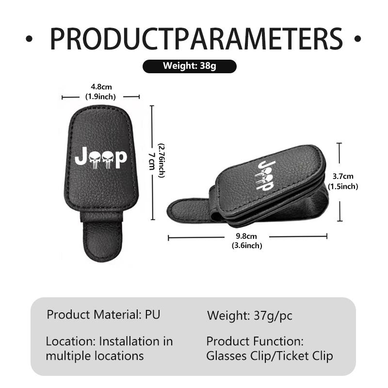 AKI2 For Jeep Fashion Car Sun Visor Glasses Clip Eyeglasses Storage Holder Cherokee Patriot Liberty Wrangler JK JL Commander