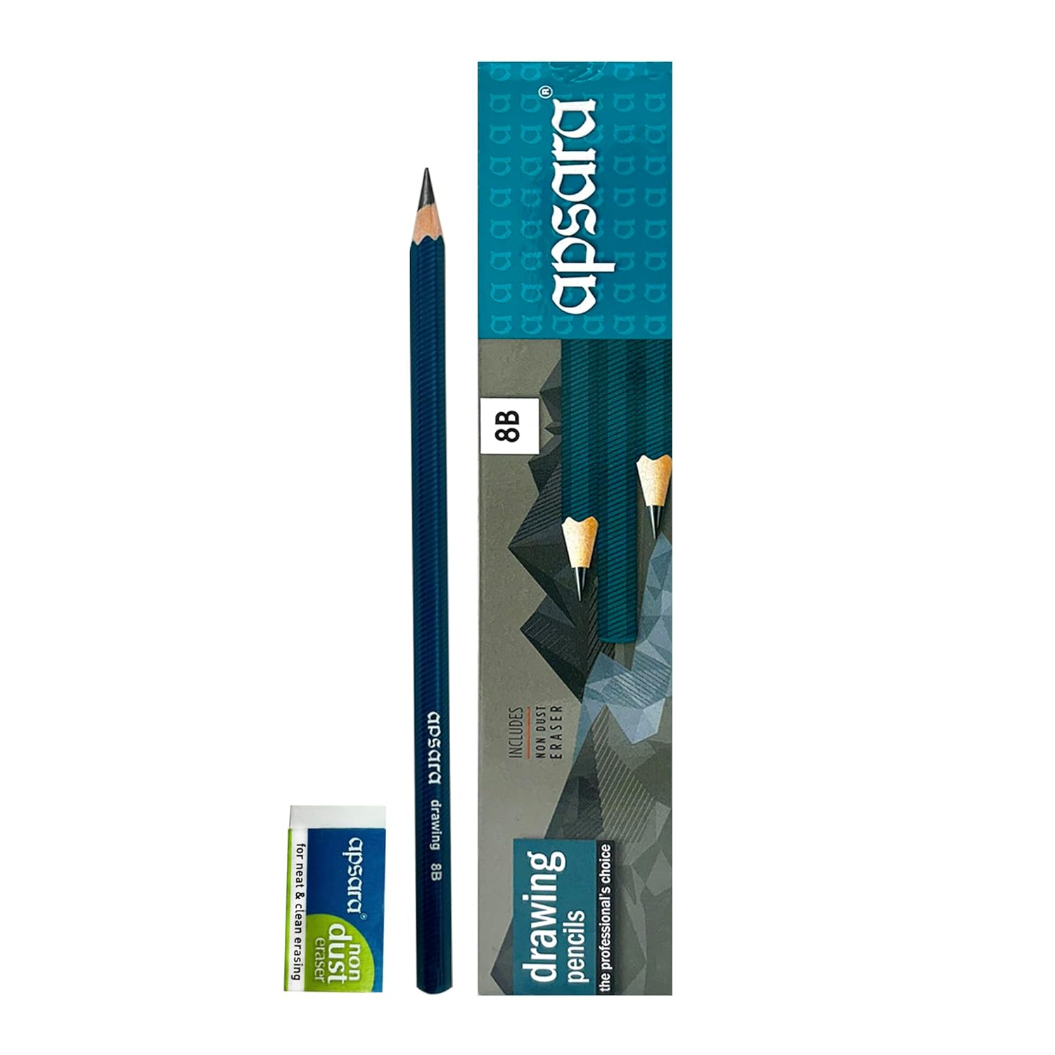 

Apsara Drawing Pencils 8B Set Pack of 1 (10 Pcs) Special Impregnated Lead for Sketching, Shading & Drafting Tools Artists