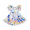 Girls' Skirt Summer Children's Puff Sleeve Dress Children Printed Princess Dress