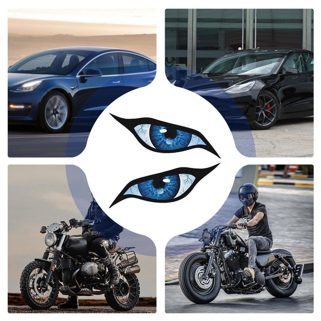 Qizaoly Naklejka na reflektor motocyklowy, Naklejka na oko motocyklowe | Straszna naklejka dekoracyjna na tylną szybę