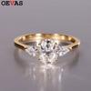 OEVAS Oval Cut 1.5CT Moissanite Ring 100% S925 Silver For Women Wedding Band Fine Jewelry